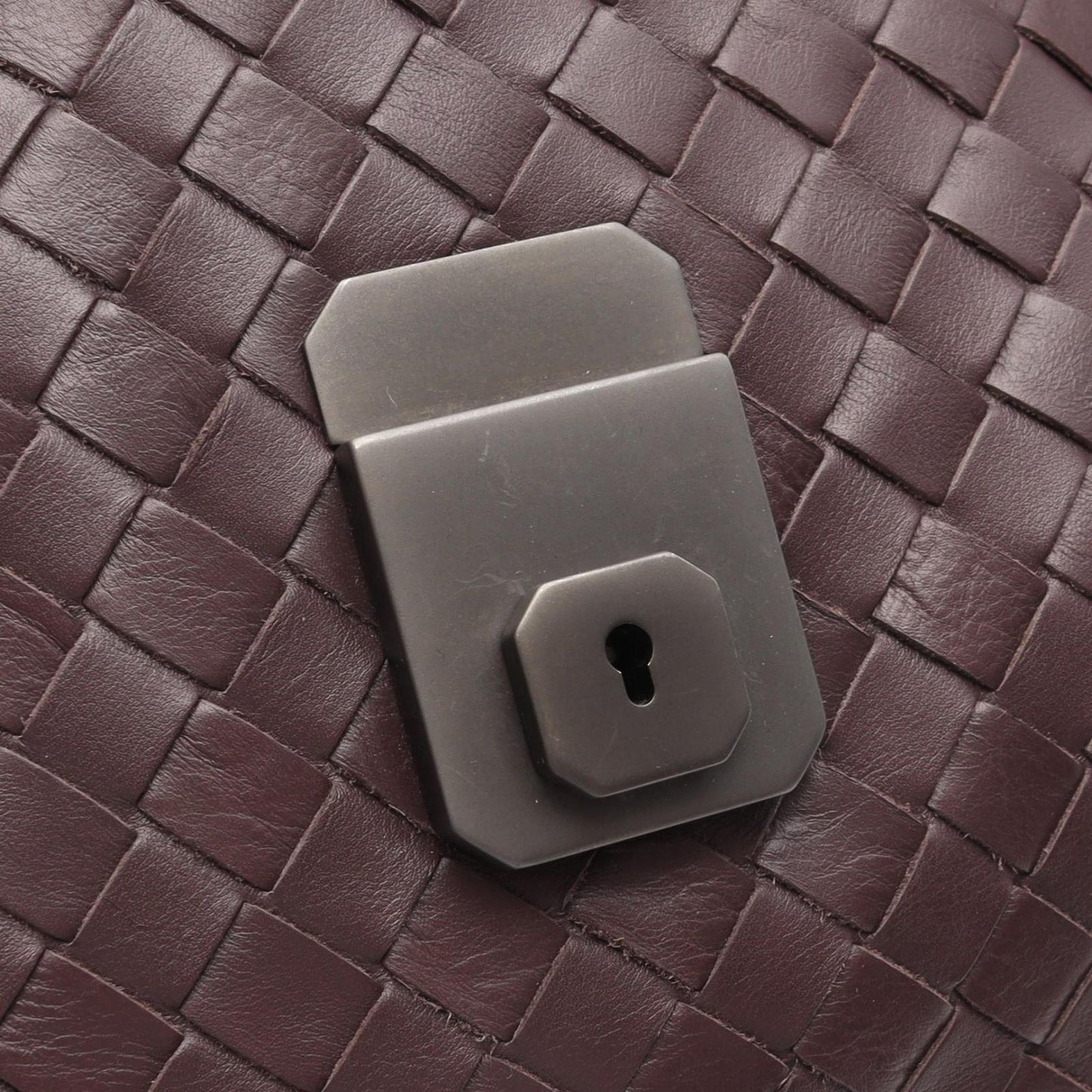 Bottega Veneta Handbag Intrecciato Rome Bag Purple Leather Hand — view 8