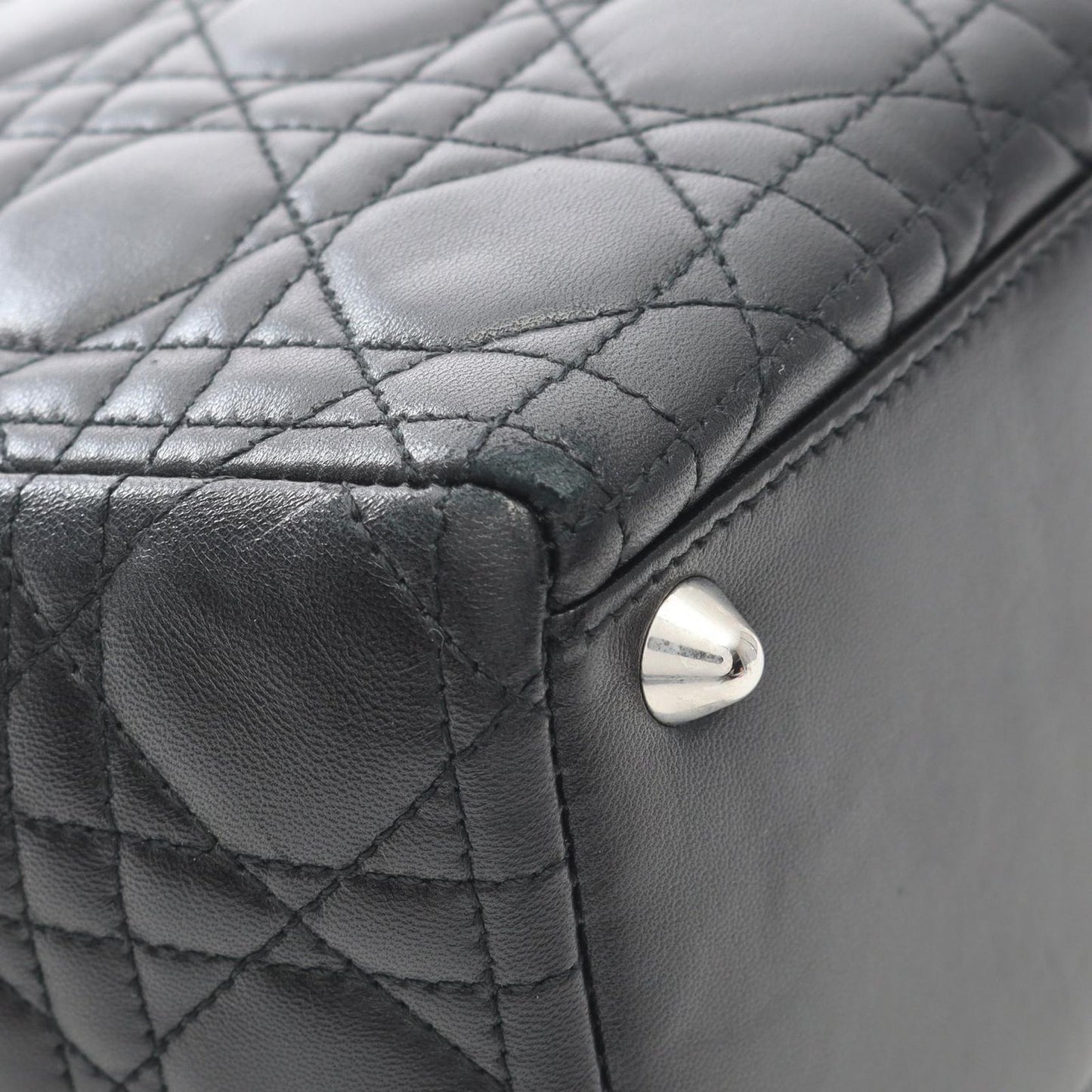 Dior Handbag Lady Dior Large Black Leather Lady Dior Large Cannage 2-Way Tote — view 5