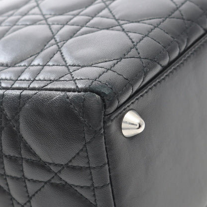 Dior Handbag Lady Dior Large Black Leather Lady Dior Large Cannage 2-Way Tote — view 5