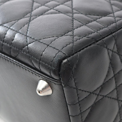 Dior Handbag Lady Dior Large Black Leather Lady Dior Large Cannage 2-Way Tote — view 6