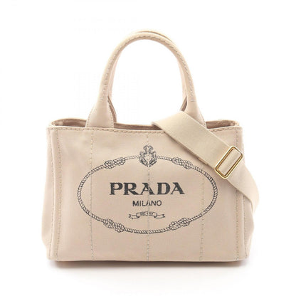 Prada Tote Canapa 2-Way Beige Canvas