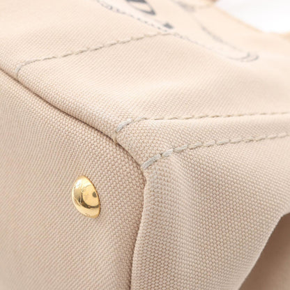 Prada Tote Canapa 2-Way Beige Canvas — view 8