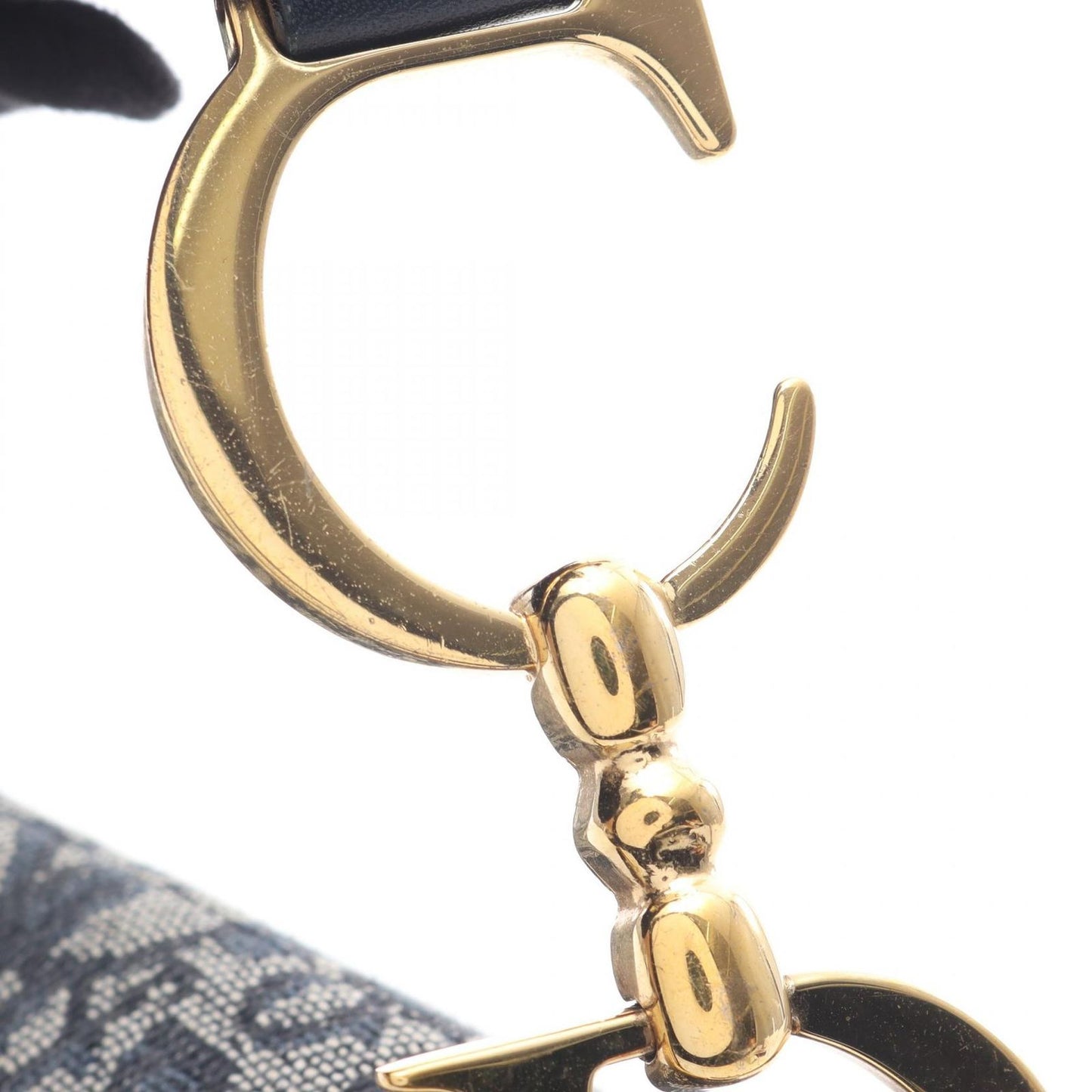 Dior Double Saddle Bag Trotter Beige Navy Canvas Leather — view 6