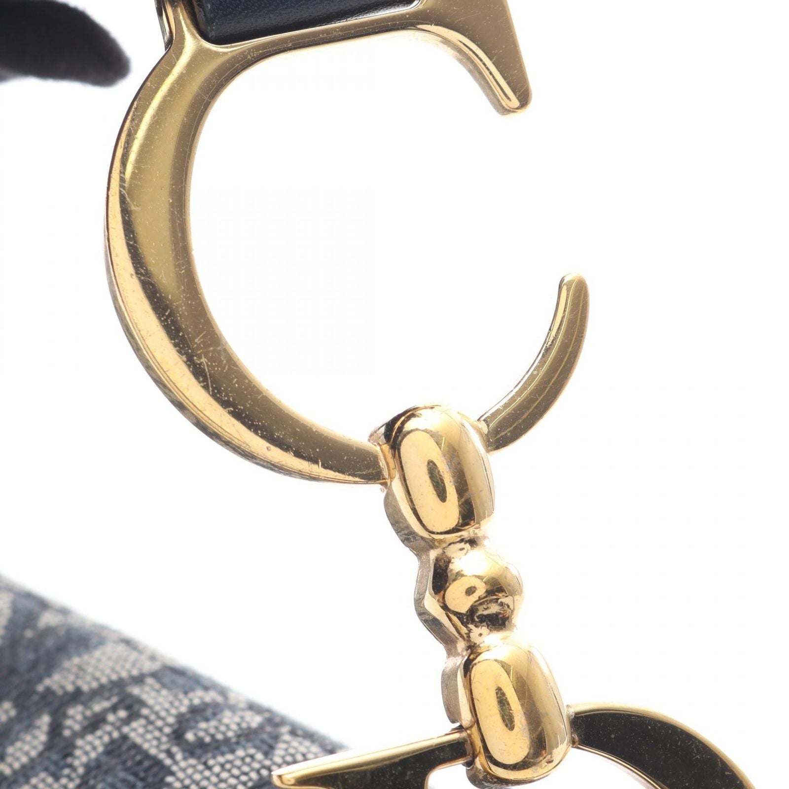 Dior Double Saddle Bag Trotter Beige Navy Canvas Leather — view 6