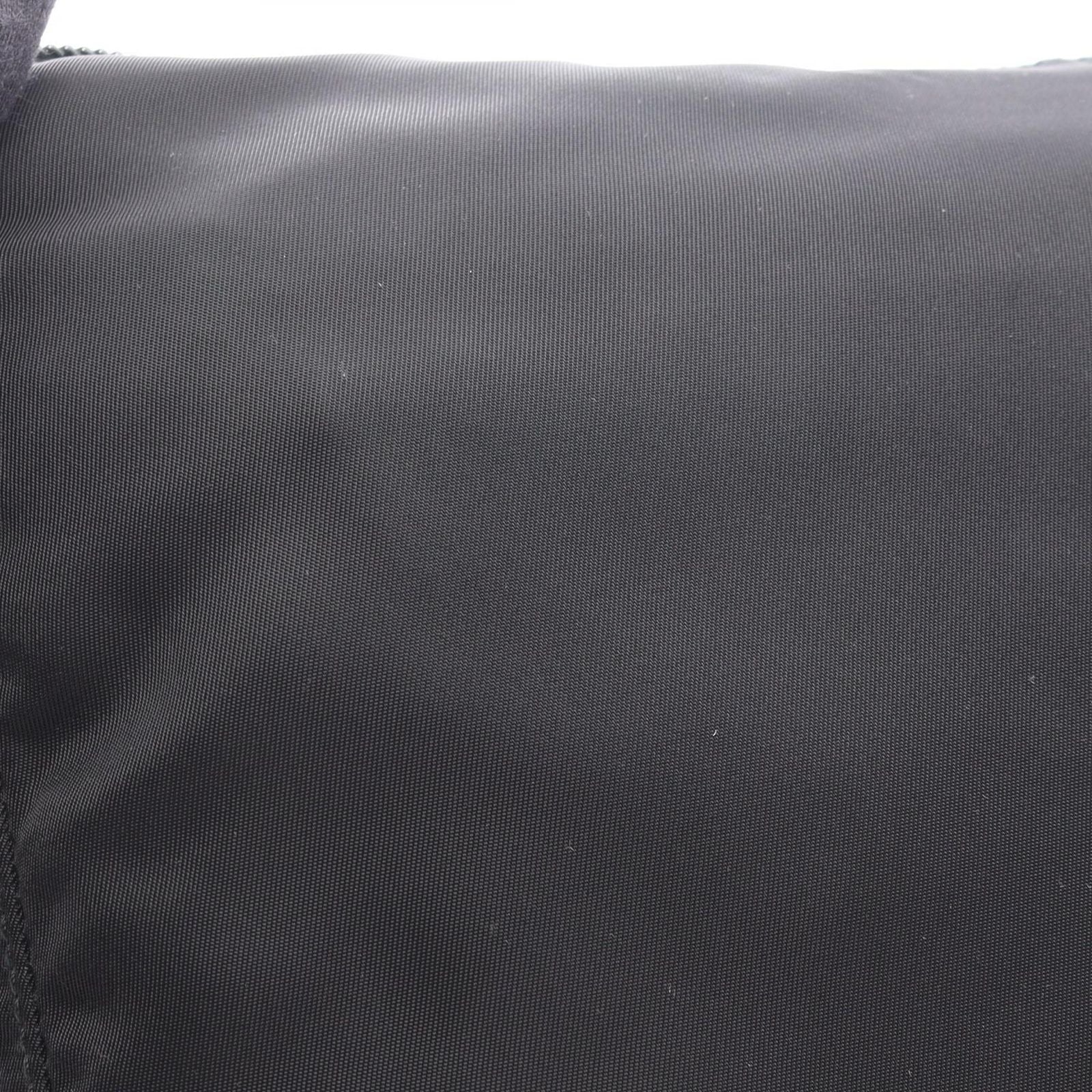 Prada Shoulder Bag Vela Black Nylon Saffiano Leather Triangle Logo — view 5