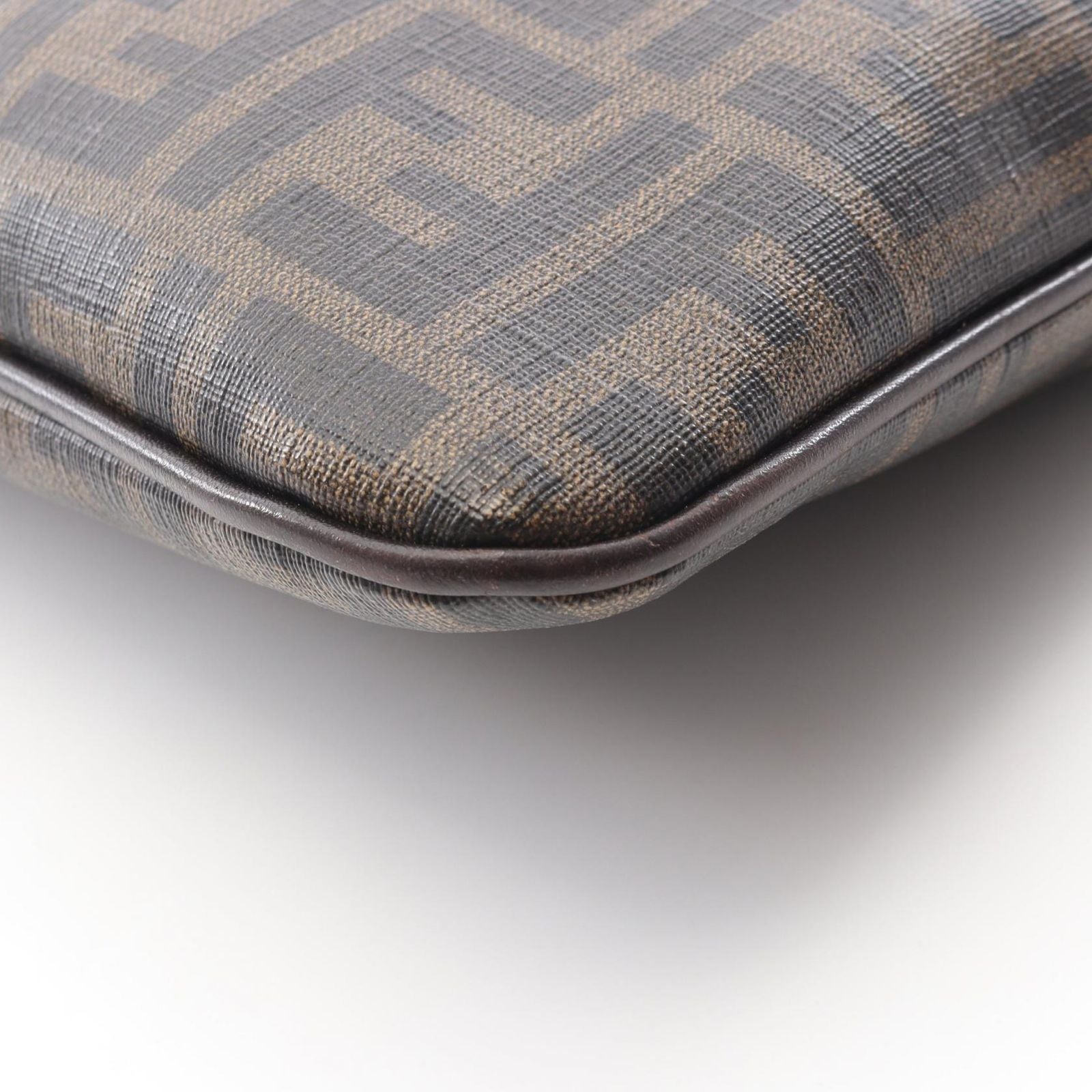 Fendi Shoulder Bag Zucca Brown Canvas Leather — view 5