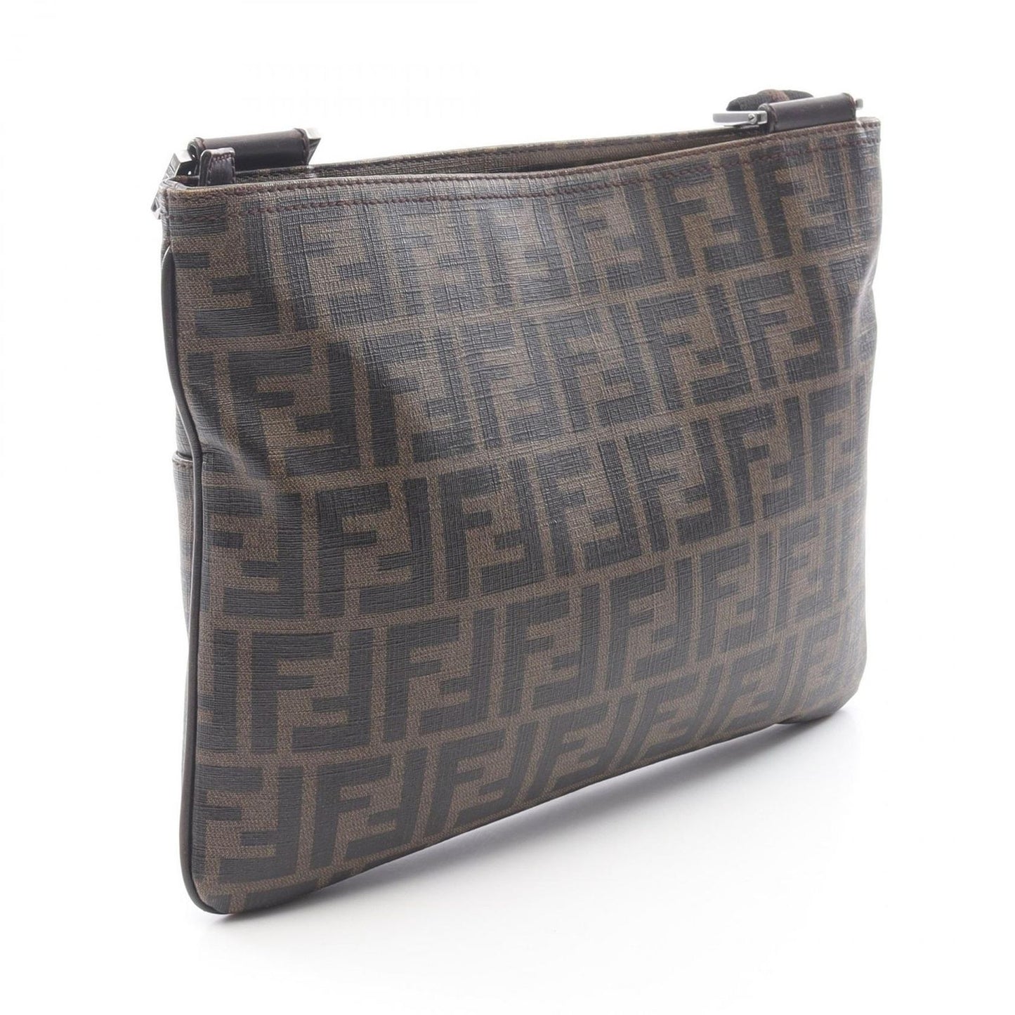 Fendi Shoulder Bag Zucca Brown Canvas Leather — view 2
