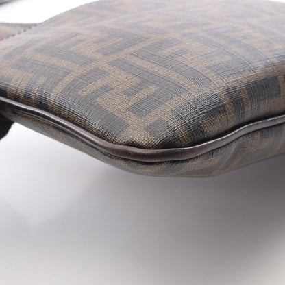 Fendi Shoulder Bag Zucca Brown Canvas Leather — view 6
