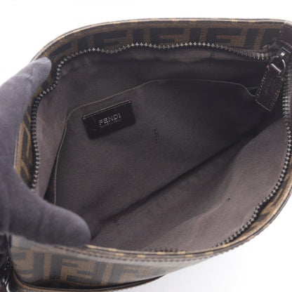 Fendi Shoulder Bag Zucca Brown Canvas Leather — view 3