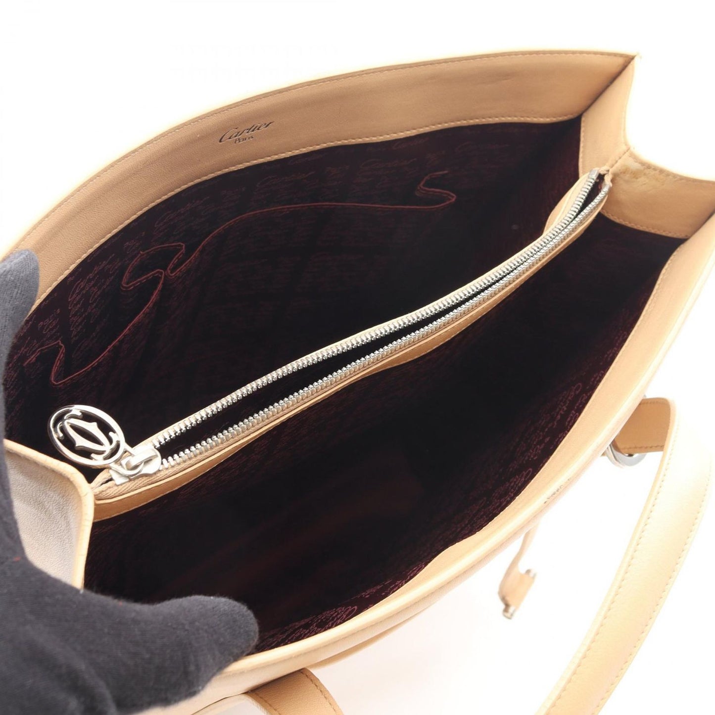 Cartier Tote Cabochon Beige Leather — view 3