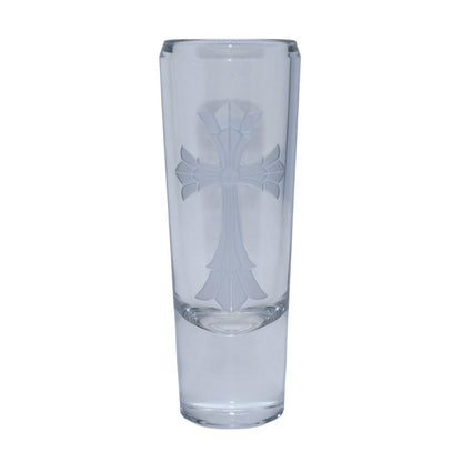 Chrome Hearts Baccarat Cross Motif Glass Vase Clear
