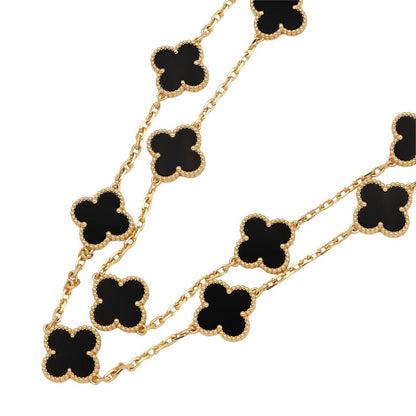 Van Cleef & Arpels Necklace Vintage Alhambra Onyx 84 cm 18k