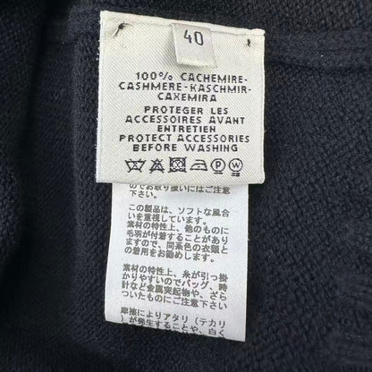 Hermes Cashmere Top Short Sleeve Knit Black Logo Sweater — view 4
