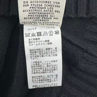 Hermes Cashmere Top Short Sleeve Knit Black Logo Sweater — view 5