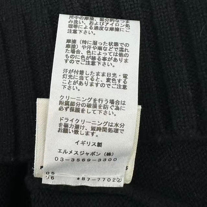 Hermes Cashmere Top Short Sleeve Knit Black Logo Sweater — view 6