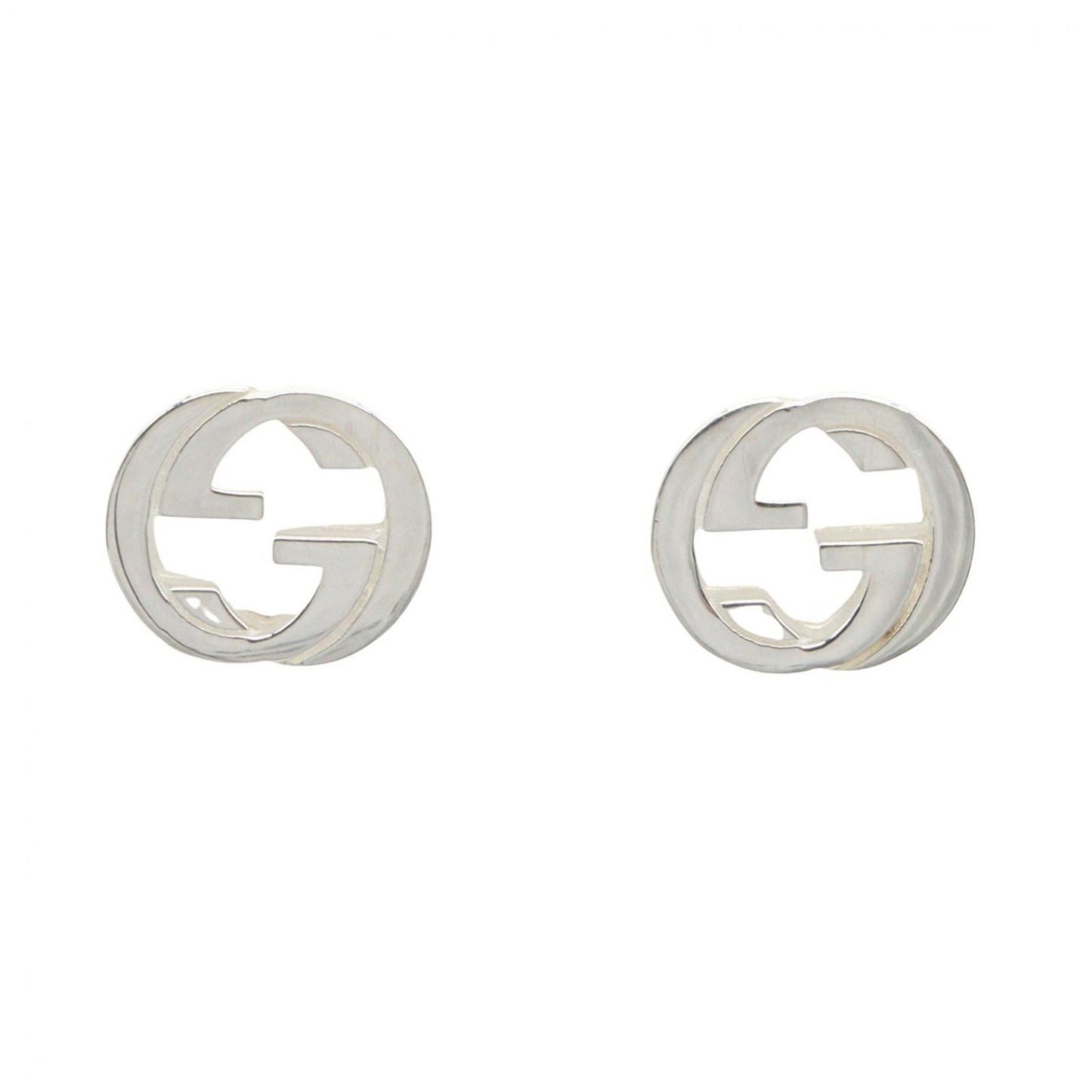 Gucci Earrings Interlocking Studs 925 Sterling Silver