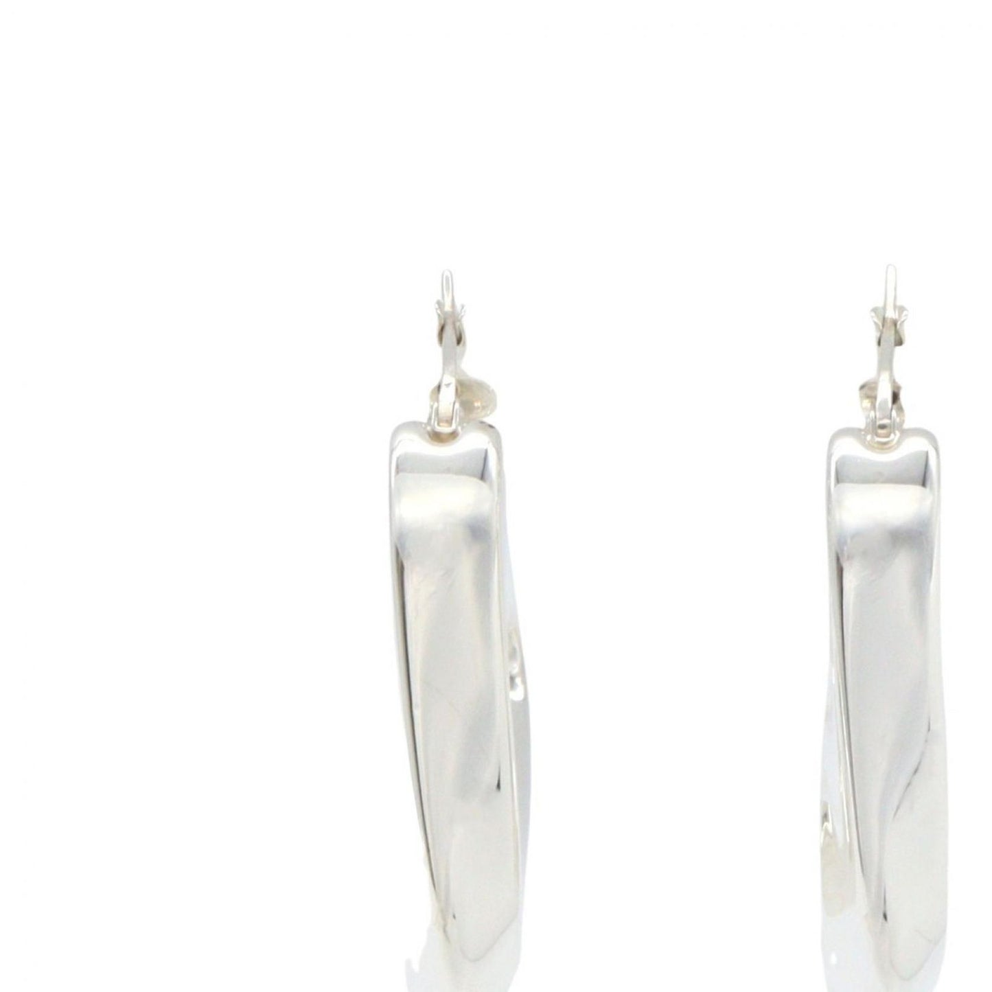 Bottega Veneta Earrings Twist Triangle Hoop 925 Sterling Silver