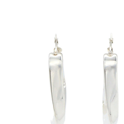 Bottega Veneta Earrings Twist Triangle Hoop 925 Sterling Silver