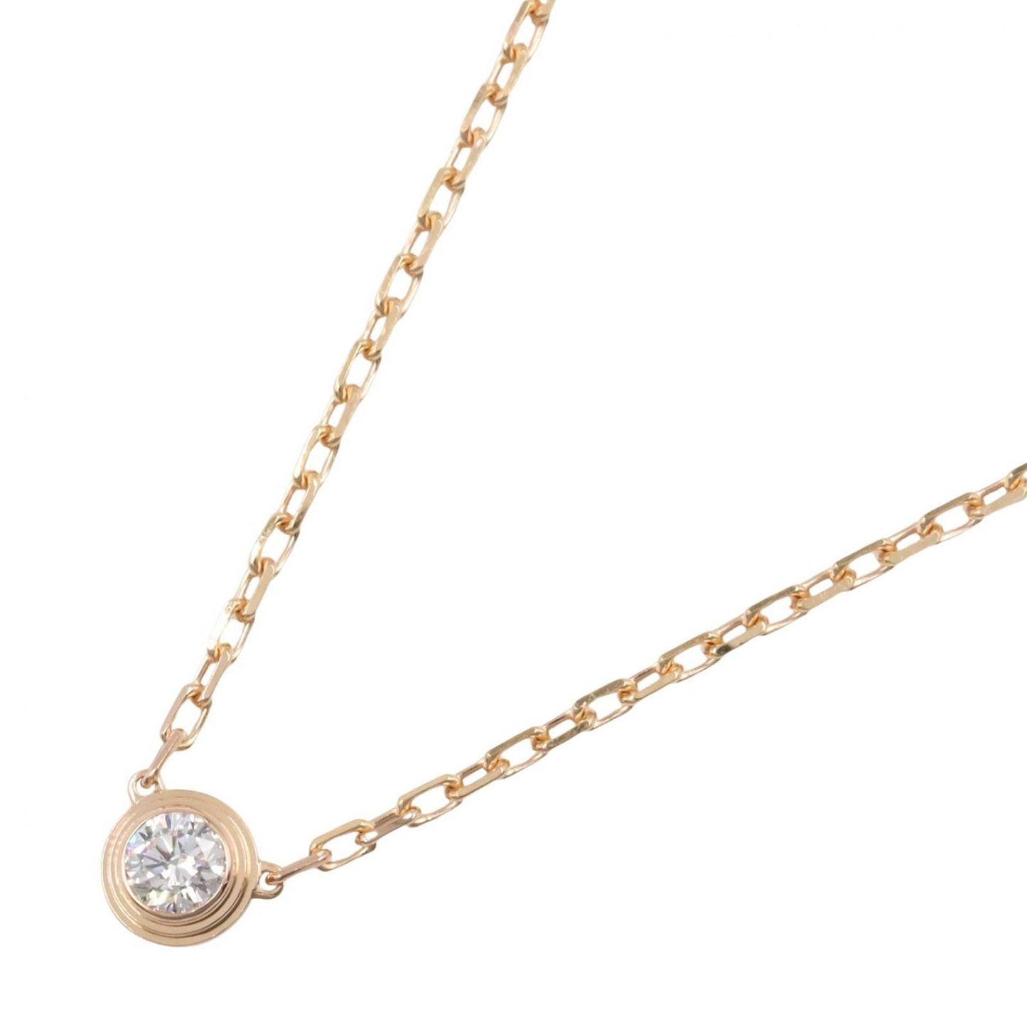 Cartier Necklace Damier SM 37.5 41 cm 18k Pink Gold Diamond