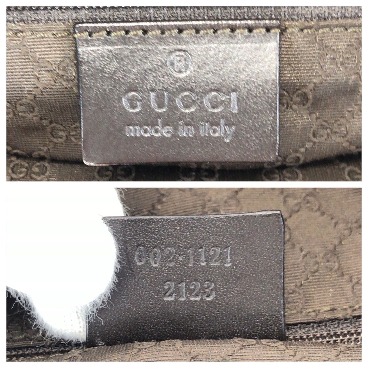 Gucci Sherry Line Beige Gold Canvas Leather 002 Tote — view 4
