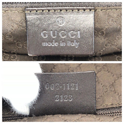 Gucci Sherry Line Beige Gold Canvas Leather 002 Tote — view 4