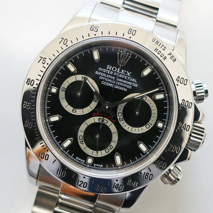 Rolex Ten Polished Cosmograph Daytona Number Black SS Automatic Watch — view 2