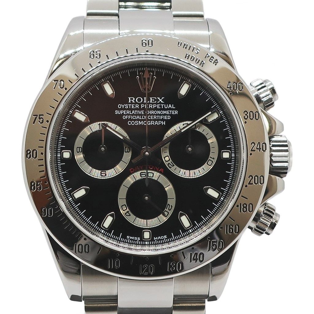 Rolex Ten Polished Cosmograph Daytona Number Black SS Automatic Watch