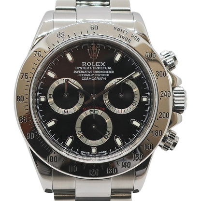 Rolex Ten Polished Cosmograph Daytona Number Black SS Automatic Watch