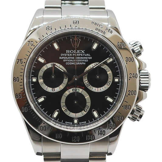 Rolex Ten Polished Cosmograph Daytona Number Black SS Automatic Watch