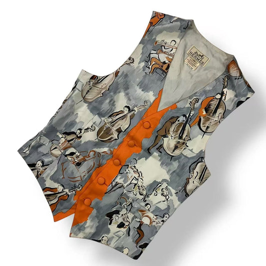 Hermes Top Vest Concerto Pattern Multicolor 46