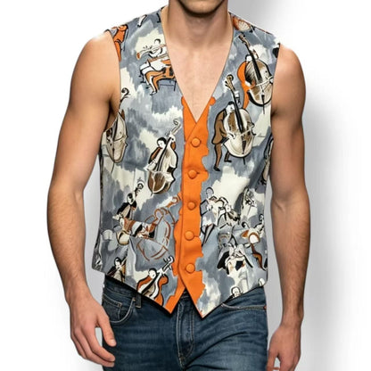 Hermes Top Vest Concerto Pattern Multicolor 46 — view 3