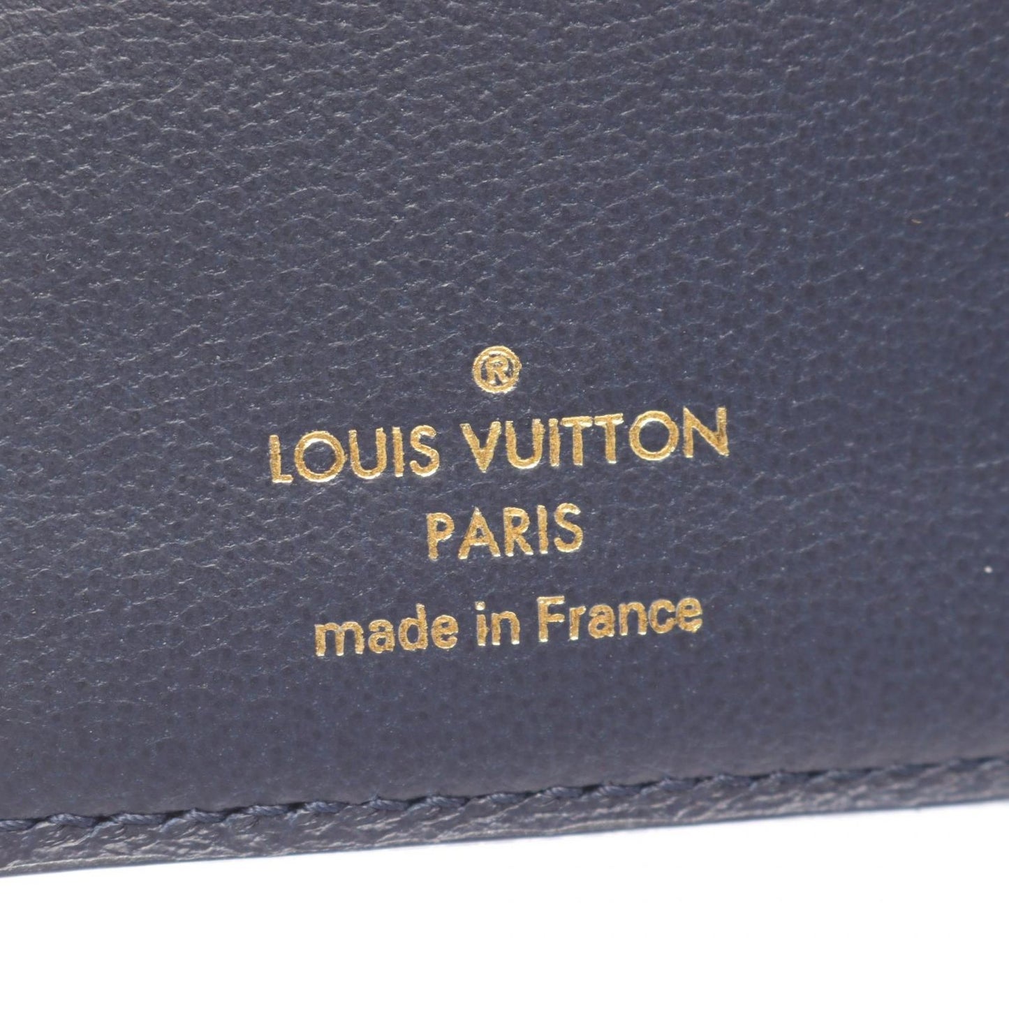 Louis Vuitton Bifold Wallet Portefeuille Monogram Embossed Navy Leather — view 5