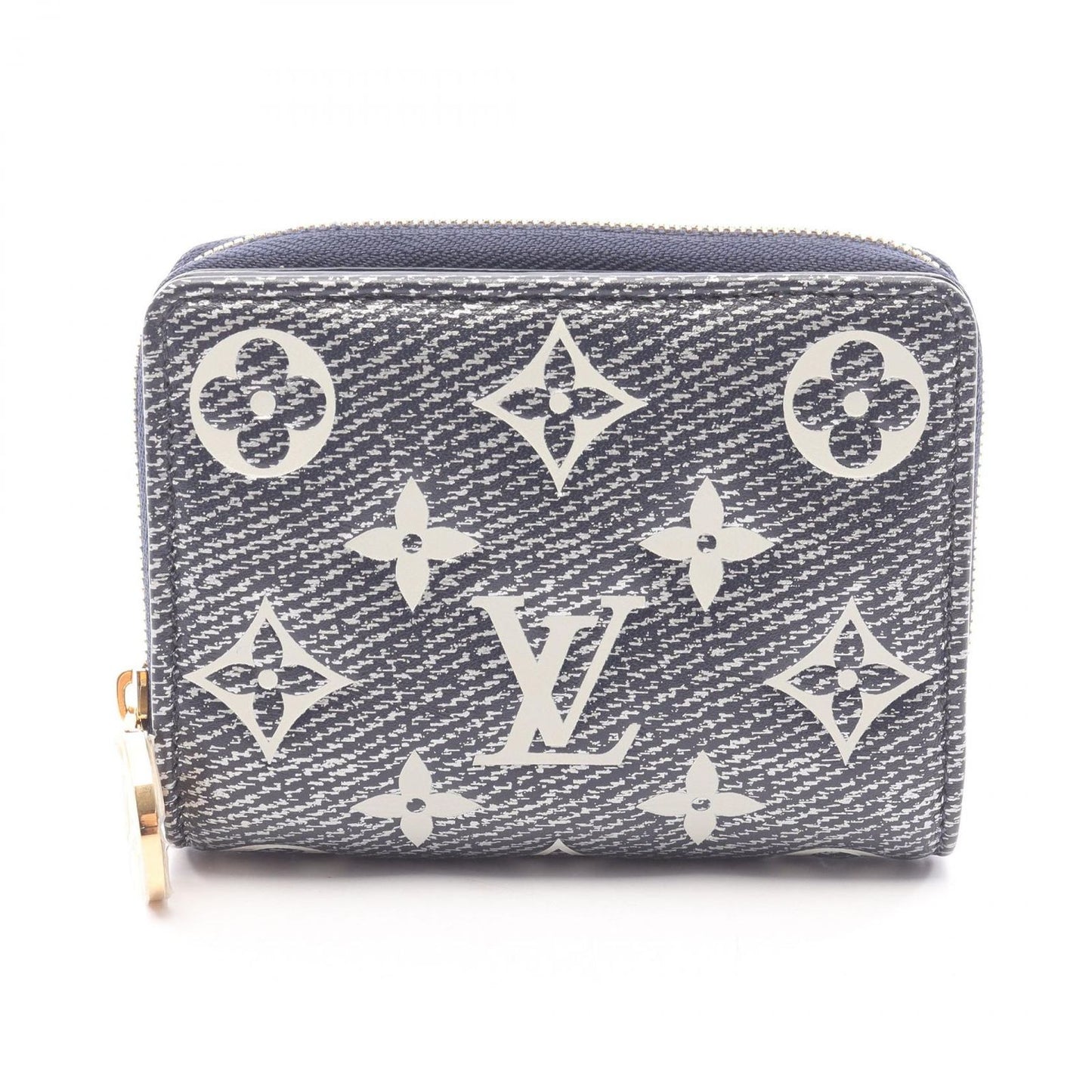 Louis Vuitton Bifold Wallet Portefeuille Monogram Embossed Navy Leather