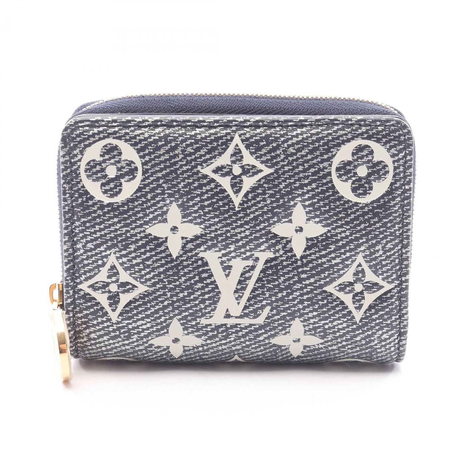 Louis Vuitton Bifold Wallet Portefeuille Monogram Embossed Navy Leather