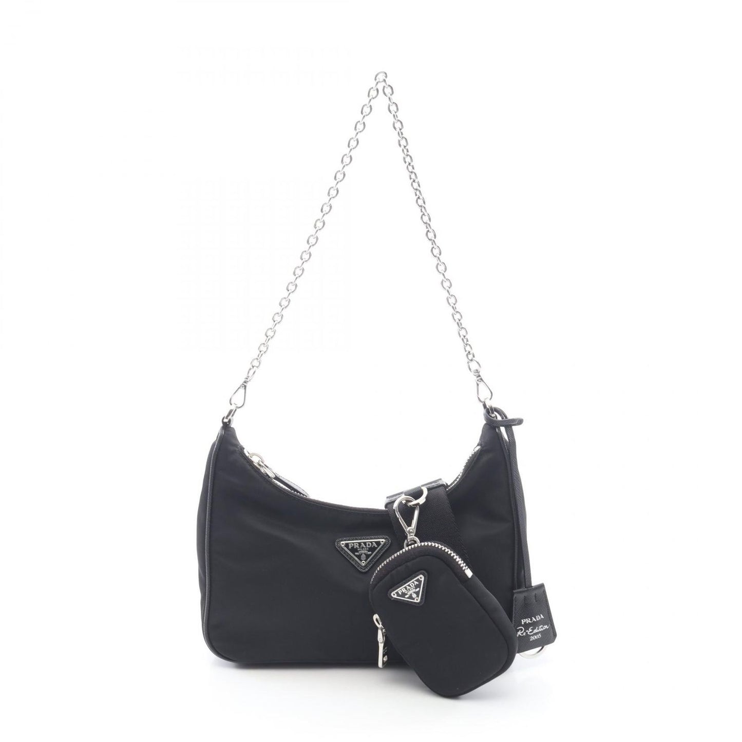 Prada Shoulder Bag Edition Re-Nylon 2-Way Black Nylon Saffiano Leather