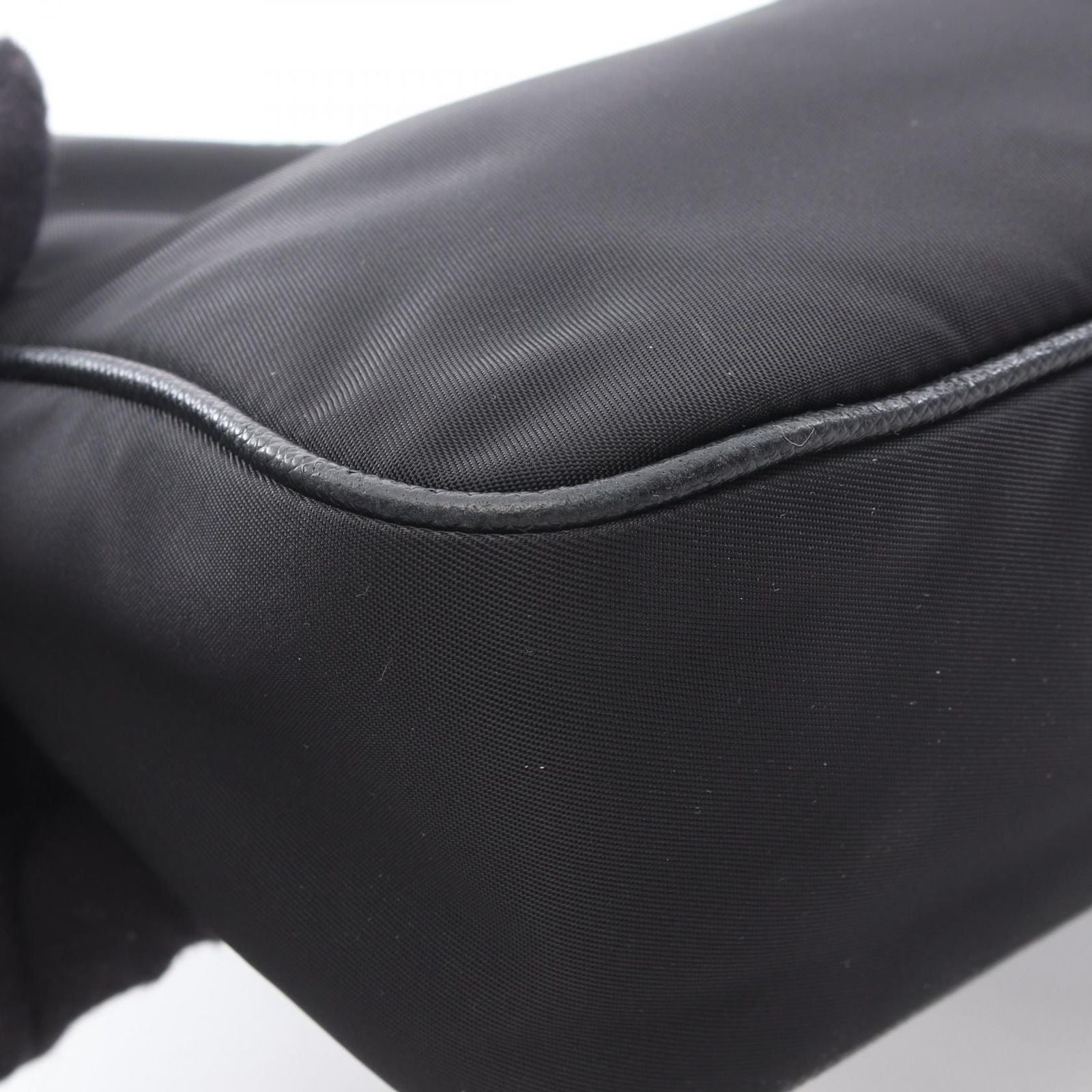 Prada Shoulder Bag Edition Re-Nylon 2-Way Black Nylon Saffiano Leather — view 6