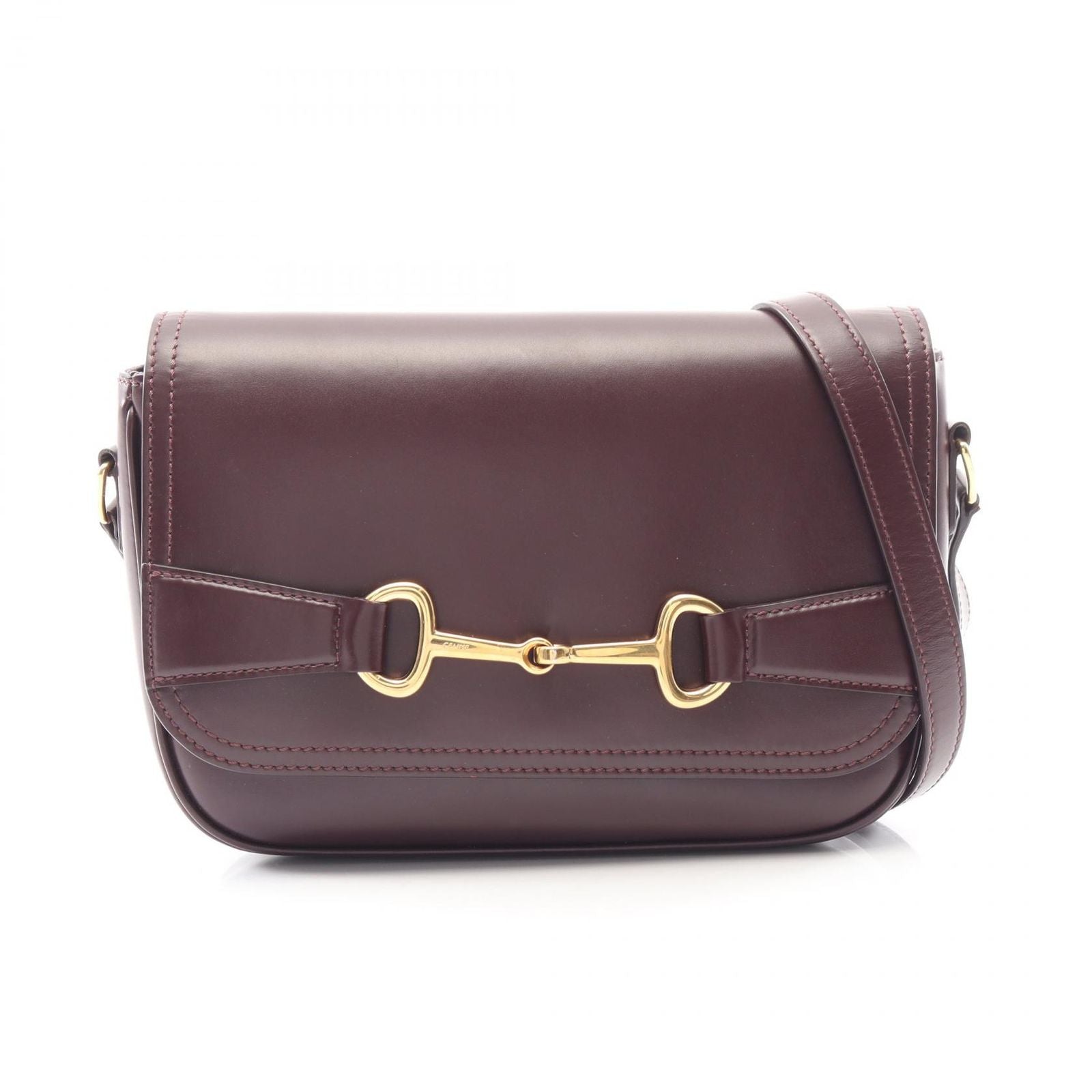 Celine Shoulder Bag Bordeaux Leather Horsebit