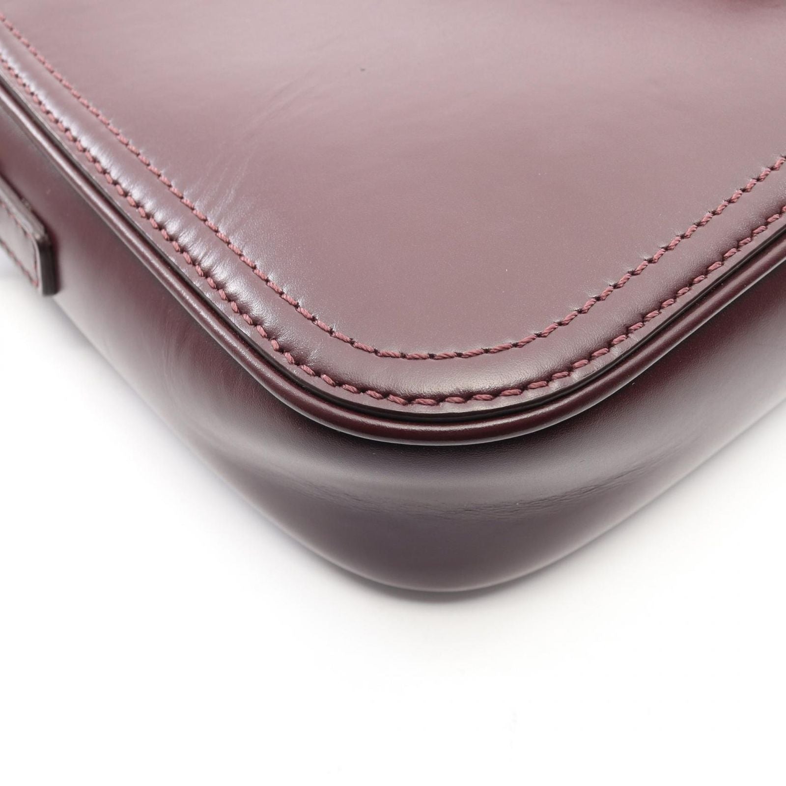 Celine Shoulder Bag Bordeaux Leather Horsebit — view 7
