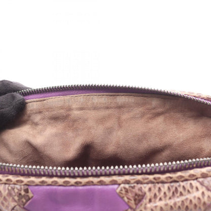 Bottega Veneta Shoulder Bag Intrecciato Purple Leather Exotic Cles the — view 8