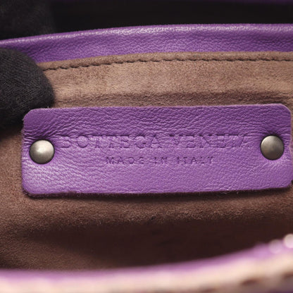 Bottega Veneta Shoulder Bag Intrecciato Purple Leather Exotic Cles the — view 4