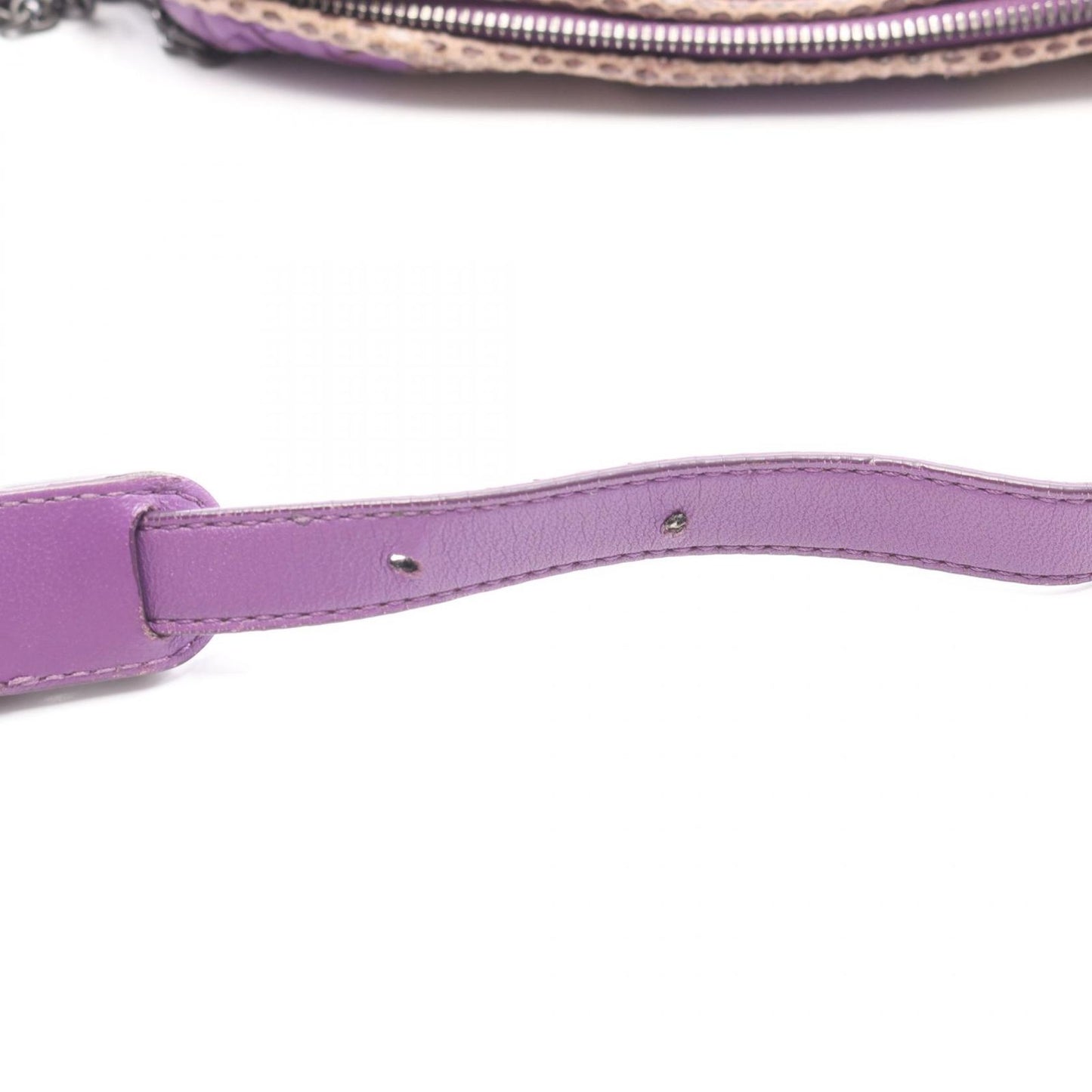 Bottega Veneta Shoulder Bag Intrecciato Purple Leather Exotic Cles the — view 6