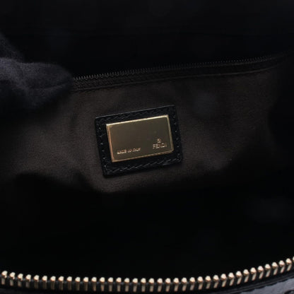 Fendi Tote Zucchino Black Canvas Leather — view 4