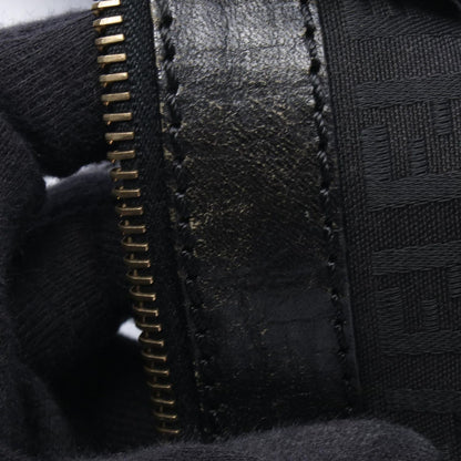 Fendi Tote Zucchino Black Canvas Leather — view 6