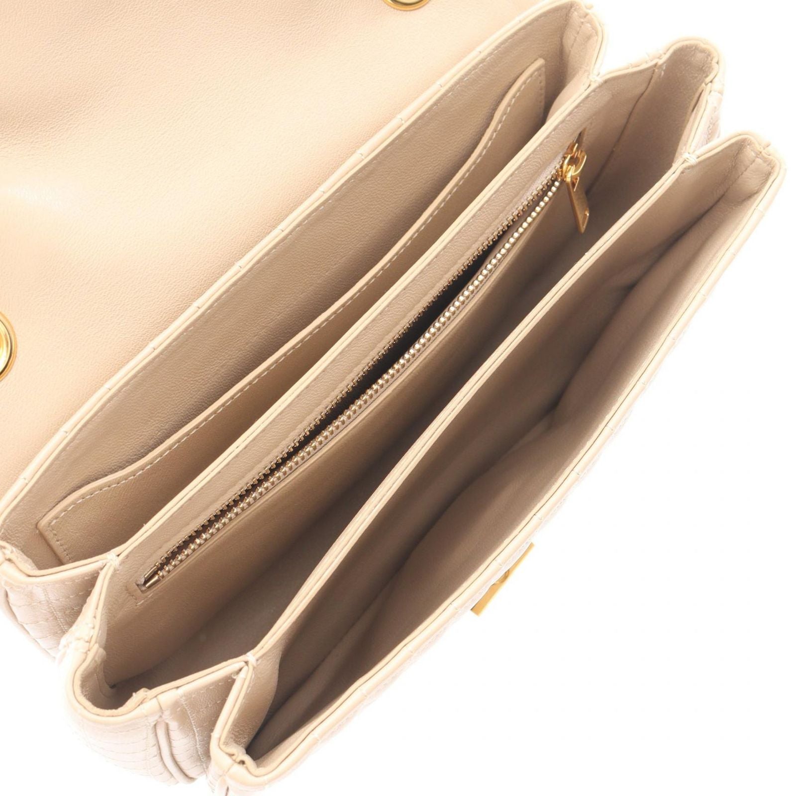 Celine Shoulder Bag Quilted Beige Leather Chain — view 3