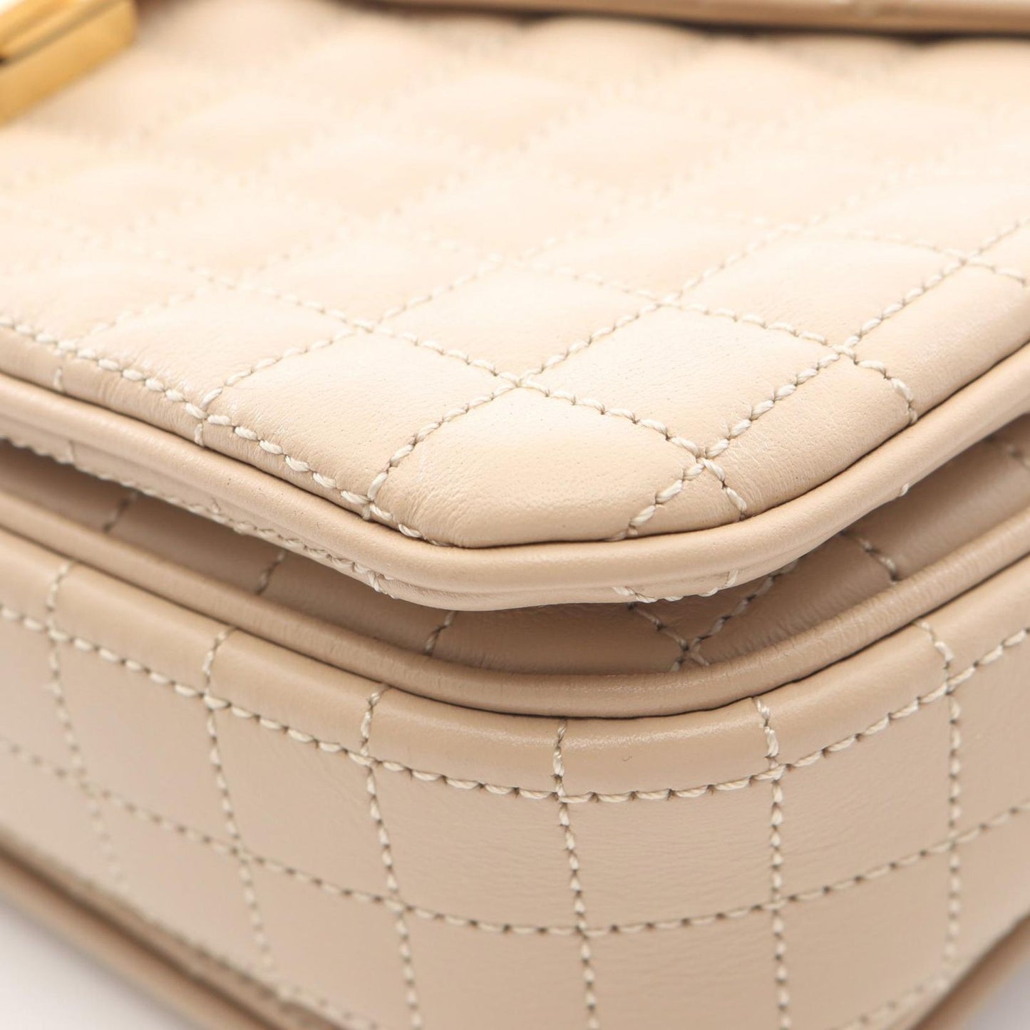 Celine Shoulder Bag Quilted Beige Leather Chain — view 5