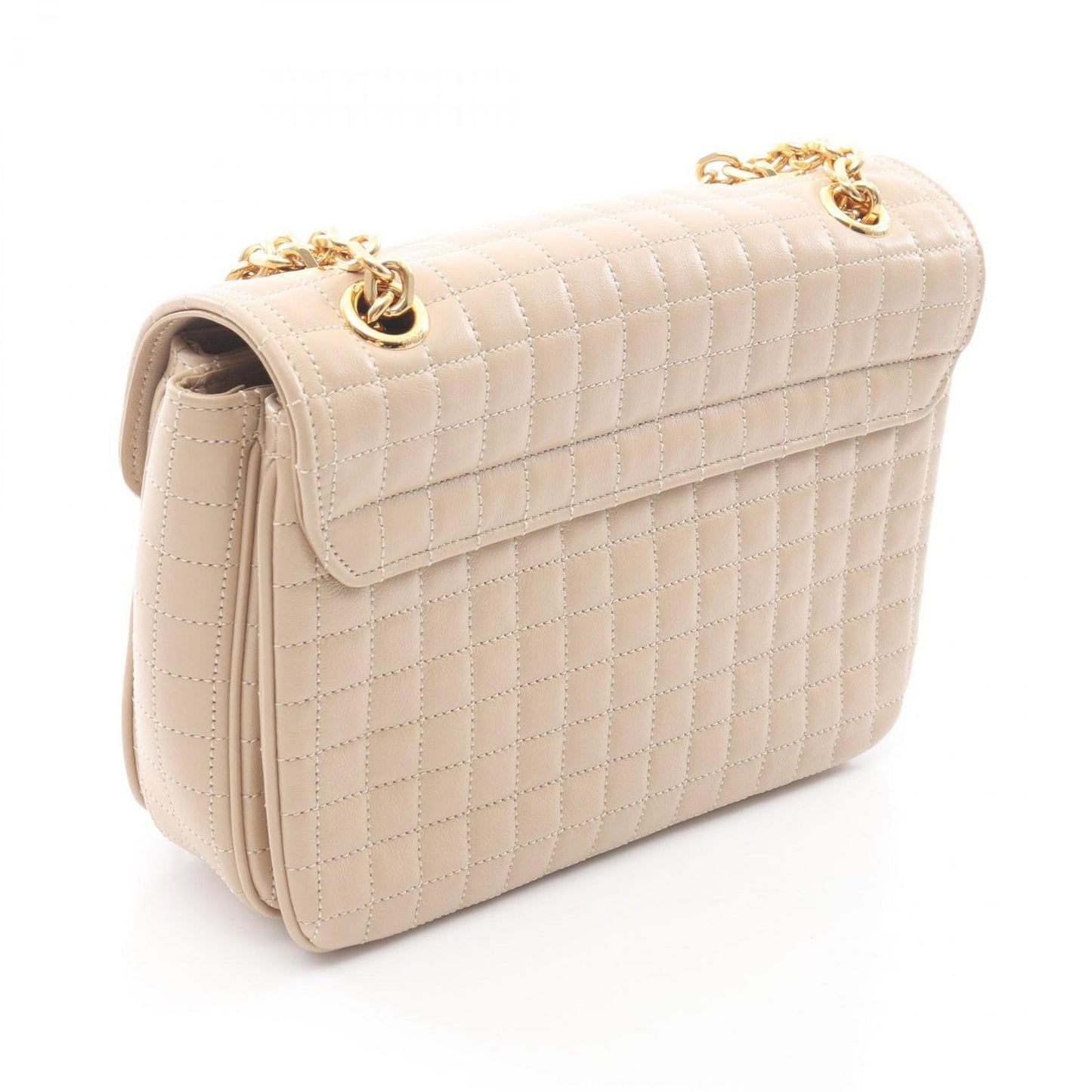 Celine Shoulder Bag Quilted Beige Leather Chain — view 2