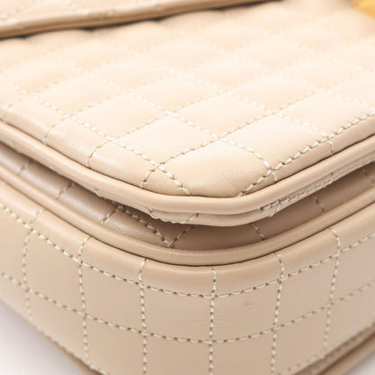 Celine Shoulder Bag Quilted Beige Leather Chain — view 6