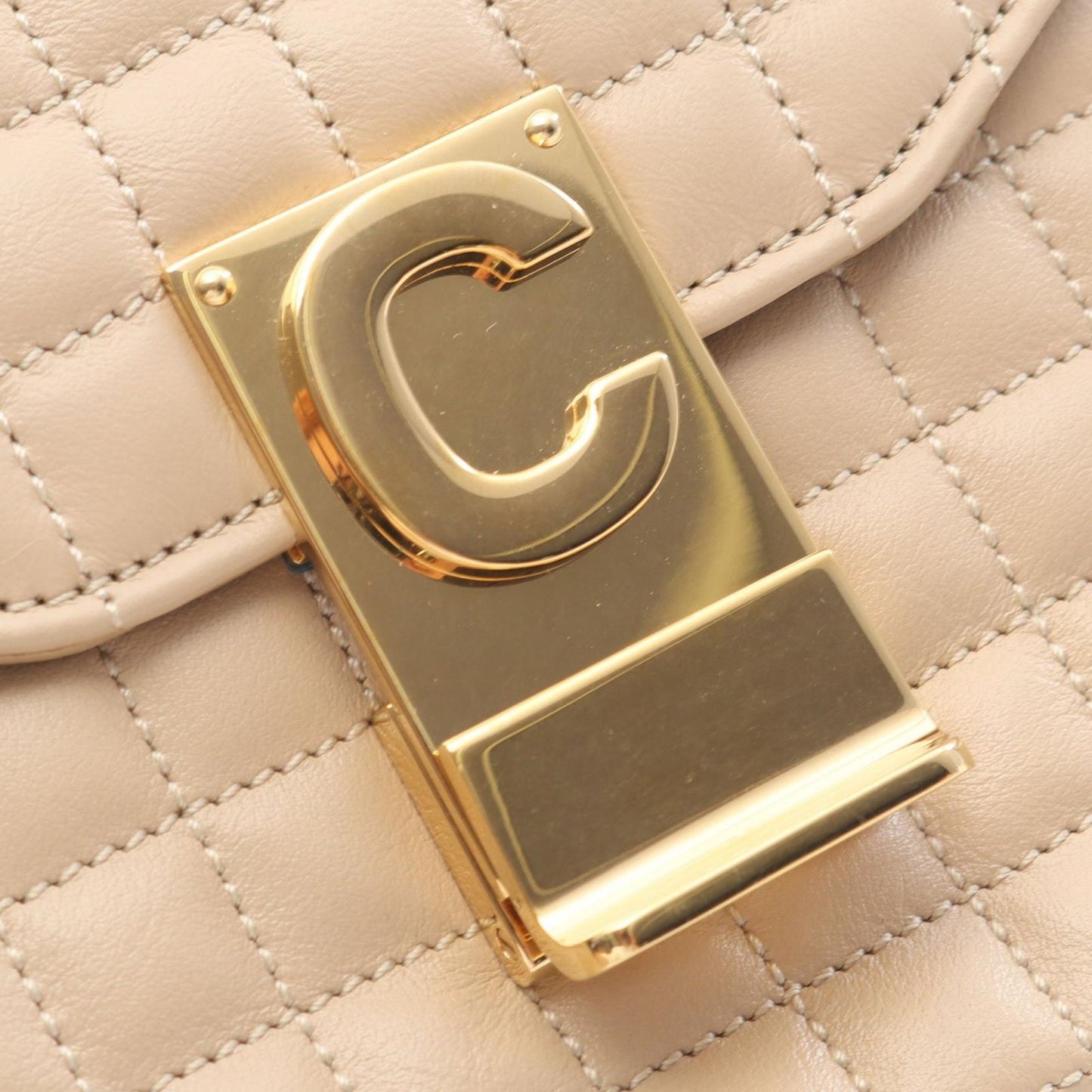 Celine Shoulder Bag Quilted Beige Leather Chain — view 7