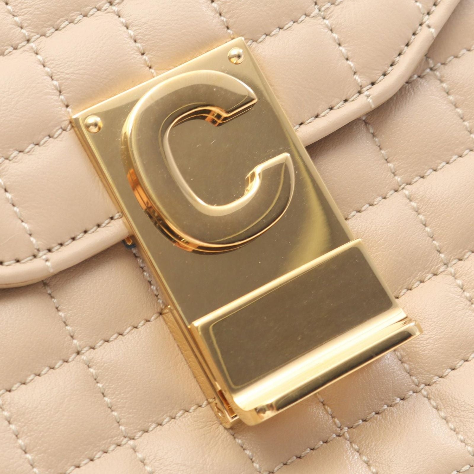 Celine Shoulder Bag Quilted Beige Leather Chain — view 7