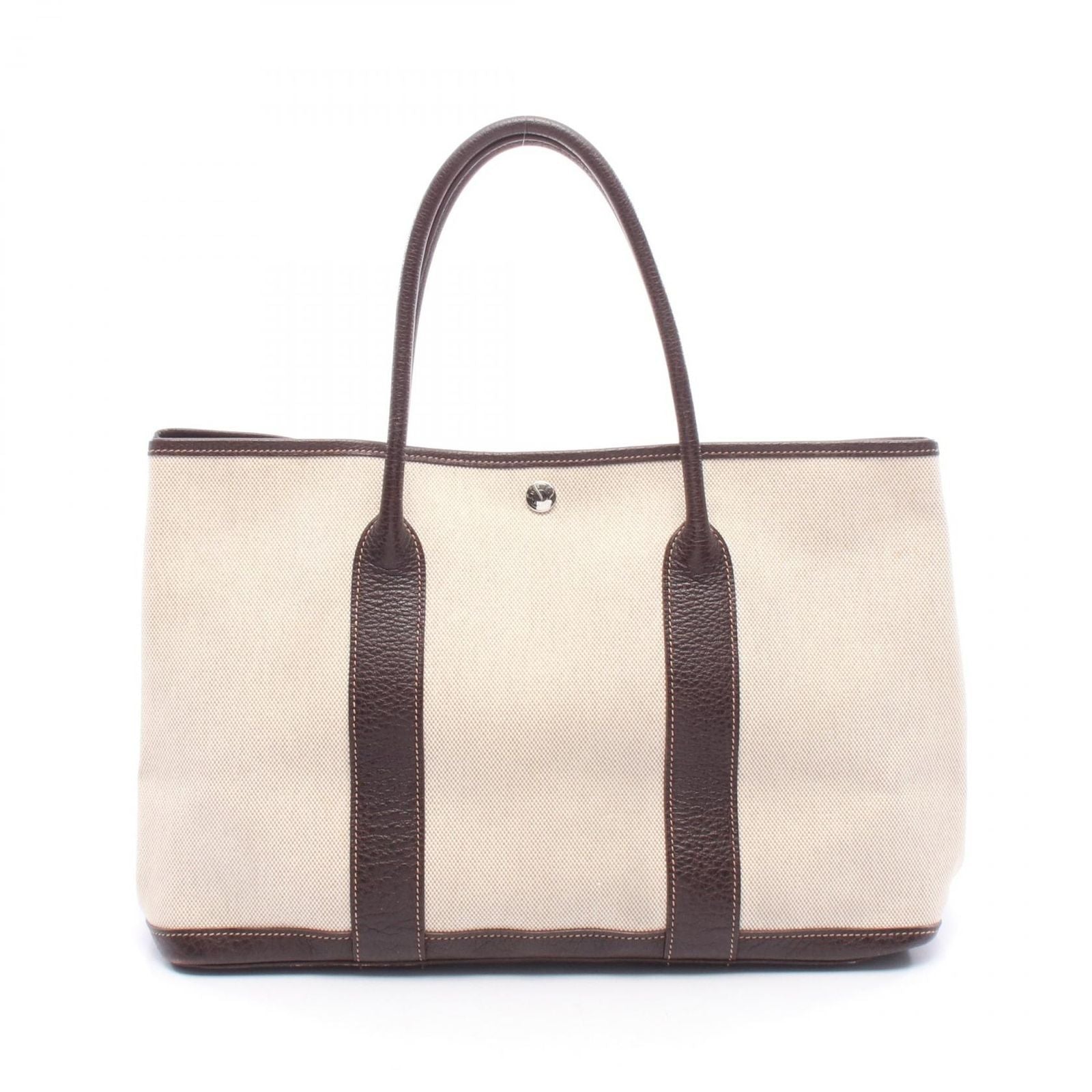 Hermes Tote Garden Party PM Ecru Ebene Leather